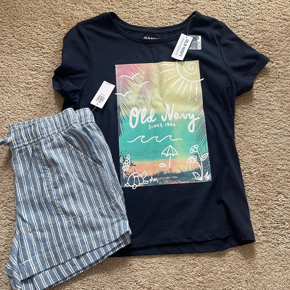 NWT Girls Old Navy L/Xl Top and Shorts